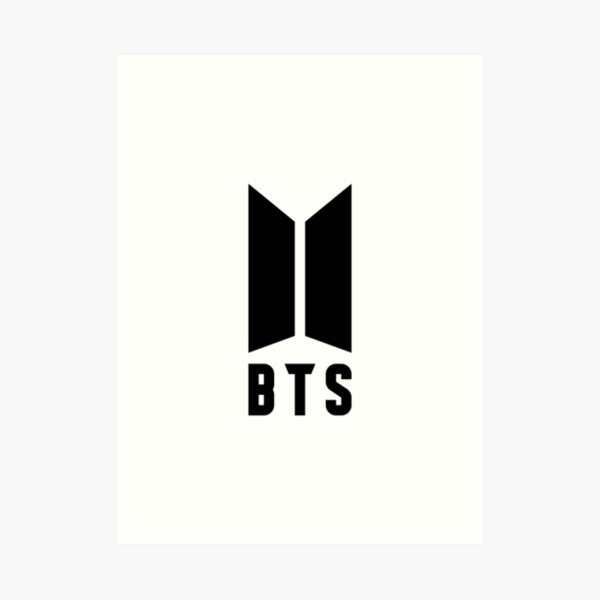 bts logo black and white art print by intothesands