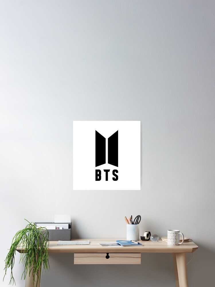 Bts Logo Black And White Poster By Intothesands Redbubble