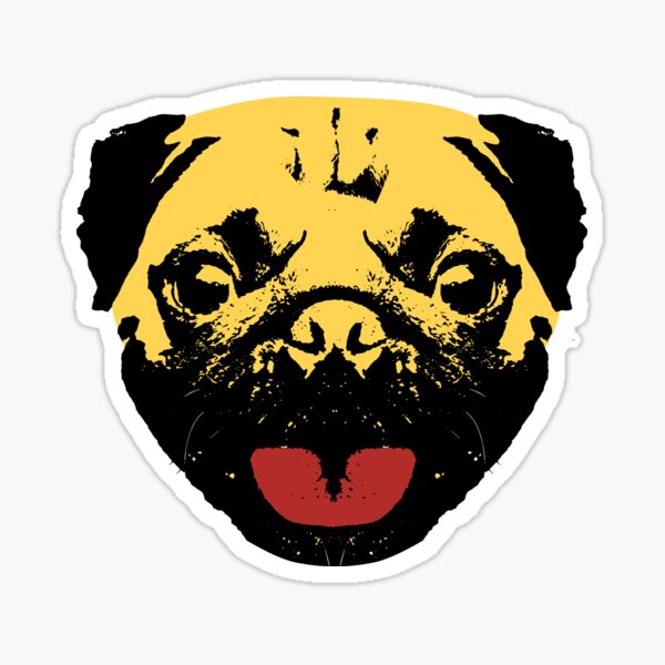 Pug Face Stickers Redbubble - yellow pug roblox