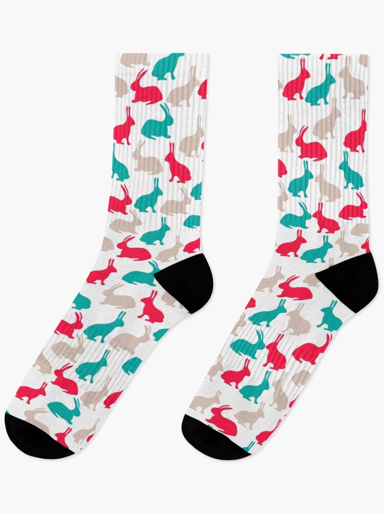 Thumbnail 1 of 5, Socks, Spring easter rabbits designed and sold by leffka.