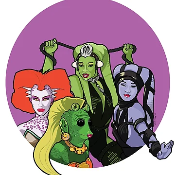 Artwork thumbnail, SPACE GIRLS RASPBERRY by AndrewAhernArt