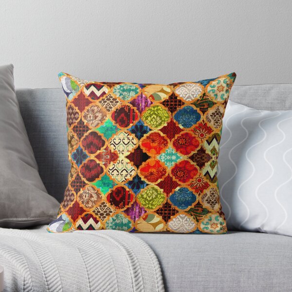 Epic Colored Traditional Moroccan Artwork. Throw Pillow