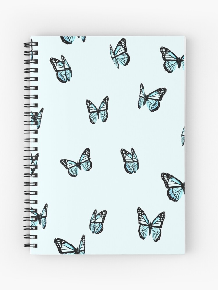 Cuaderno personalizado de mariposas pastel de 8.5 x 11 pulgadas, tapa  blanda laminada brillante duradera, 120 páginas del papel seleccionado,  espiral