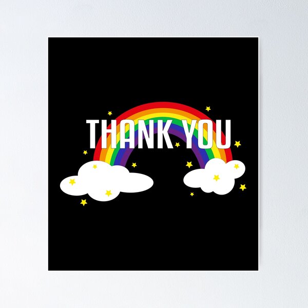 Thank You in Rainbow Colored Pencil Poster for Sale by JulzArts