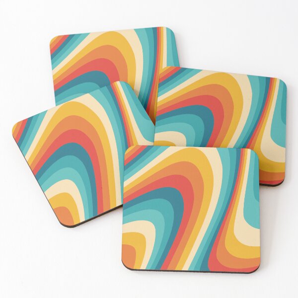 70s Retro Aesthetic Coasters (Set of 4)