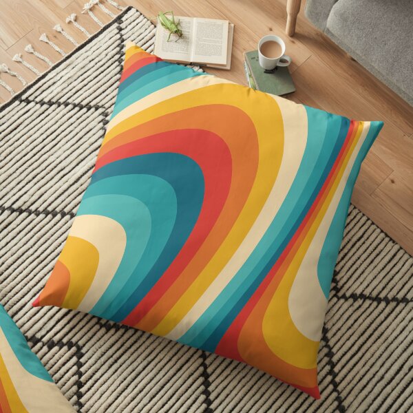 70s Retro Aesthetic Floor Pillow