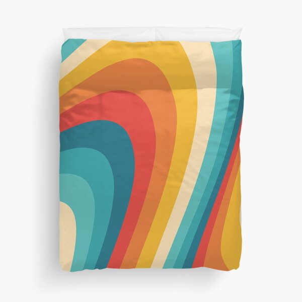 70s Retro Aesthetic Duvet Cover