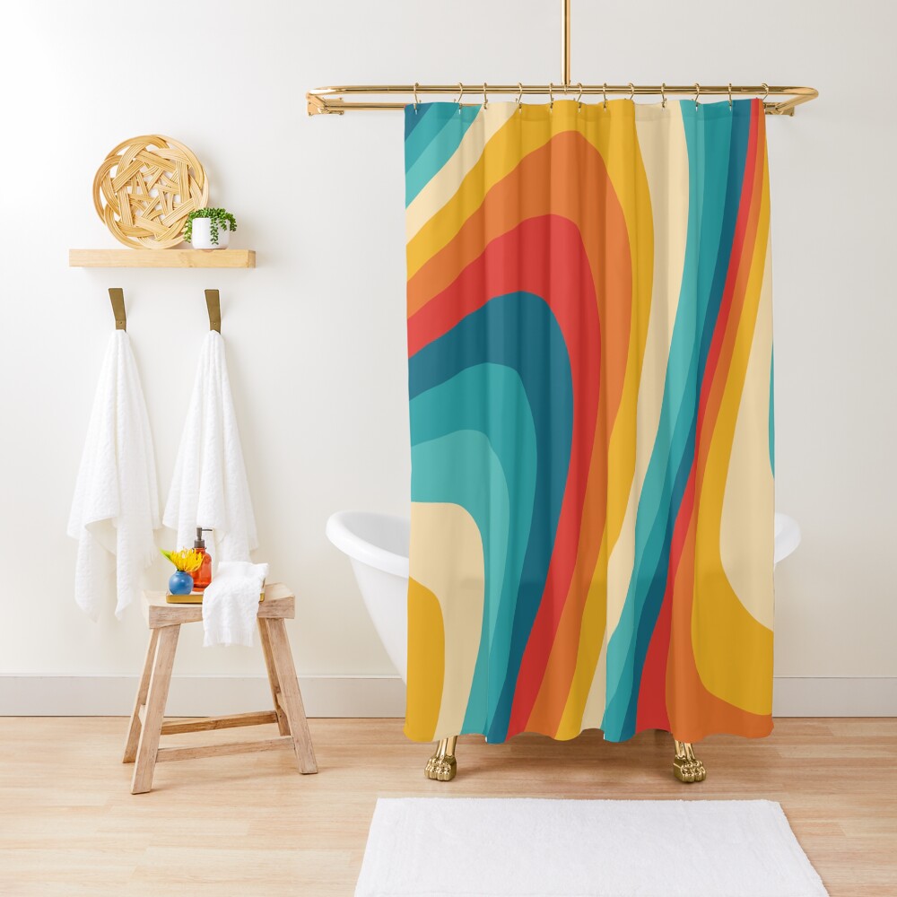 70s Retro Aesthetic Shower Curtain
