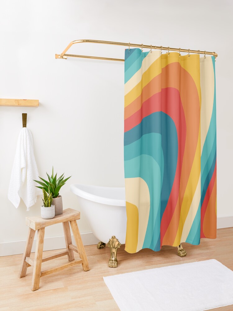 Alternate view of 70s Retro Aesthetic Shower Curtain