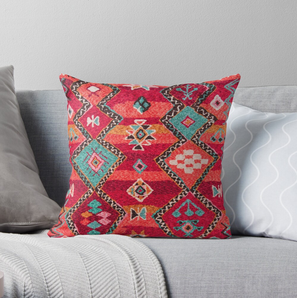 Traditional Colored Anthropologie Bohemian Moroccan ARTWORK Throw Pillow