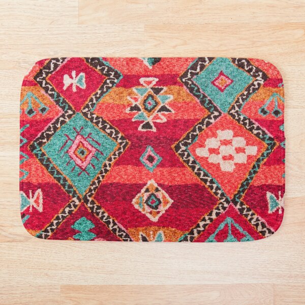 Traditional Colored Anthropologie Bohemian Moroccan ARTWORK Bath Mat