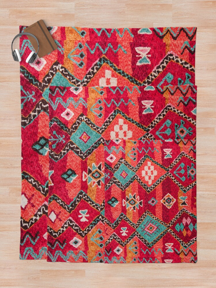 Alternate view of Traditional Colored Anthropologie Bohemian Moroccan ARTWORK Throw Blanket
