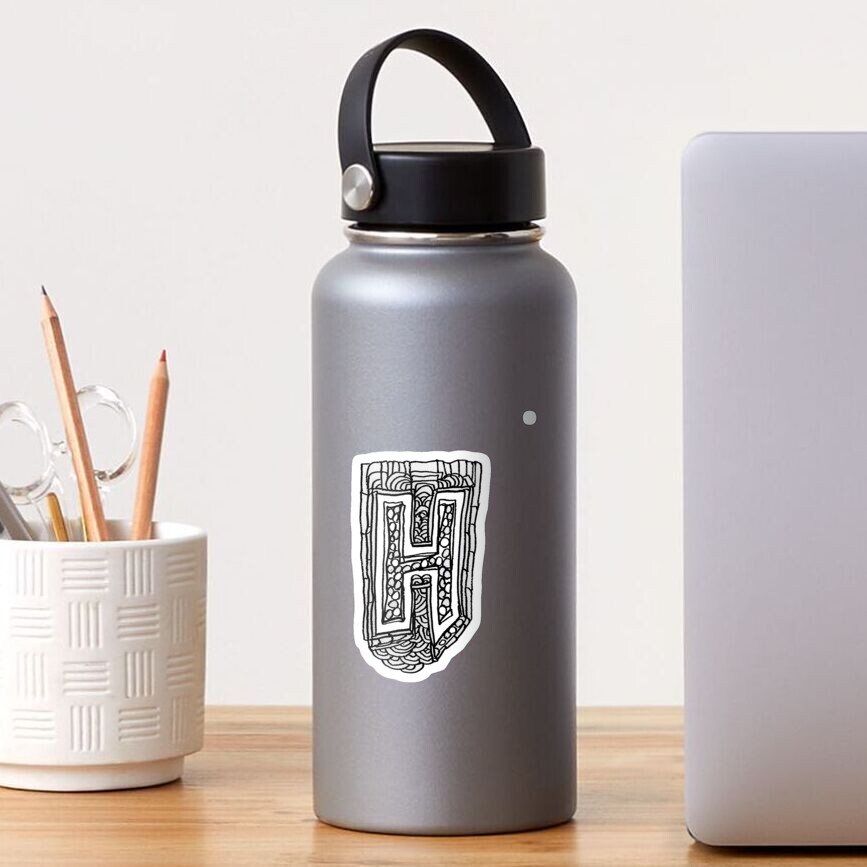 Black and White Letter H Sticker