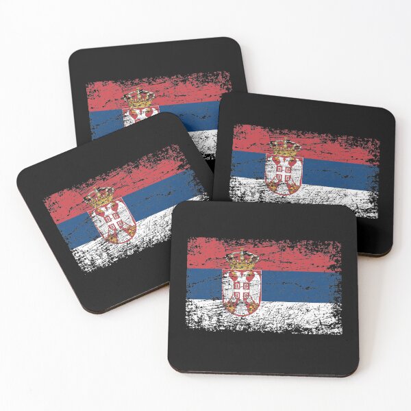 Item preview, Serbia Serbian flag flag used look designed and sold by GeogDesigns.