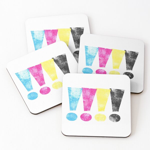 Item preview, Distressed CMYK Whee! Exclamation Point Graphic designed and sold by wheedesign.