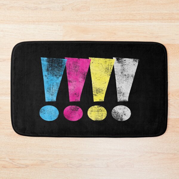 Item preview, Distressed CMYK(W) Graphic Exclamation Points designed and sold by wheedesign.