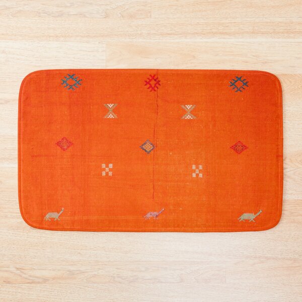 A1 - Traditional Anthropologie Moroccan orange Artwork. Bath Mat