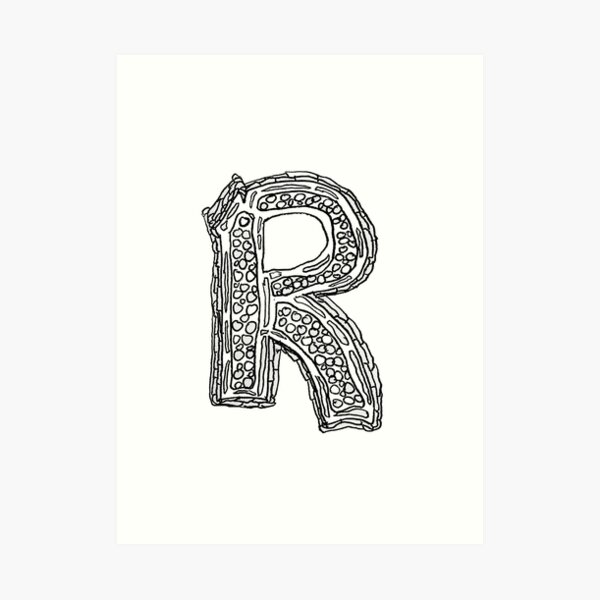 Upper Case Black And White Alphabet Letter R Art Print By Hevifineart Redbubble 4090