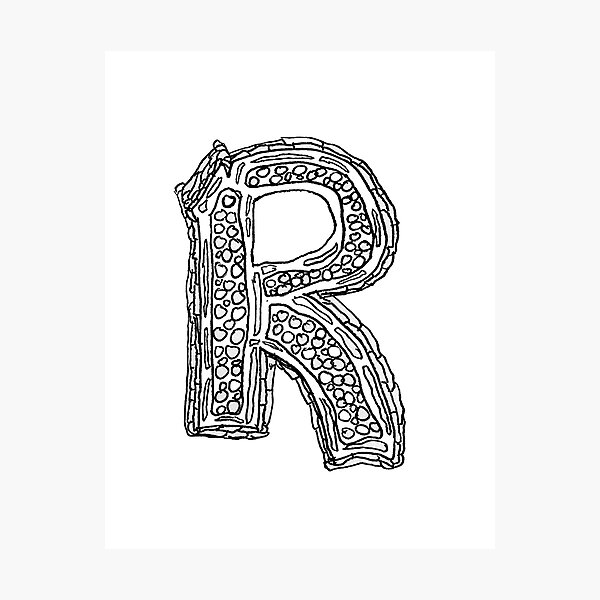 Upper Case Black And White Alphabet Letter R Photographic Print By Hevifineart Redbubble 1317