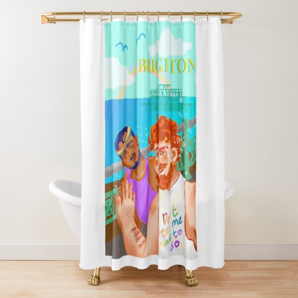 Brighton LGBT runners / Brighton pride Shower Curtain