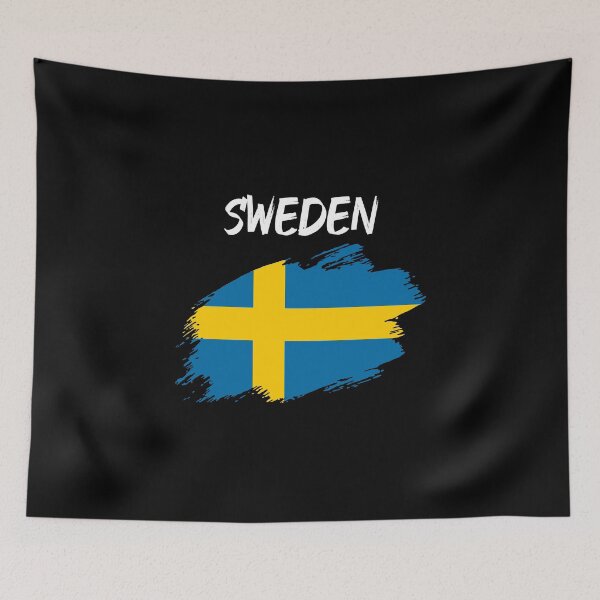 Item preview, Sweden Swedish flag flag brush stroke designed and sold by GeogDesigns.