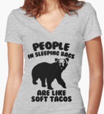 Camping Humor - Bear Food Women's Fitted V-Neck T-Shirt