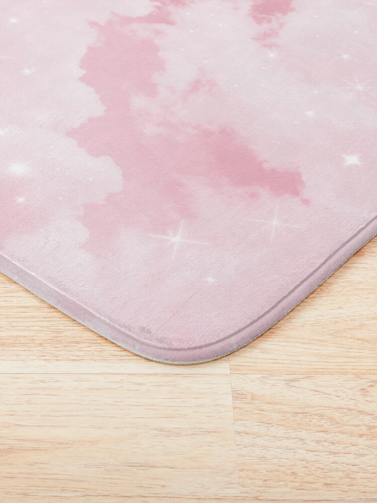 Thumbnail 3 of 6, Bath Mat, Pink Clouds Sparkling designed and sold by trajeado14.