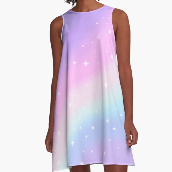 Kawaii Rainbow Magic A-Line Dress