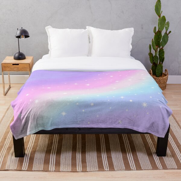 Kawaii Rainbow Magic Throw Blanket