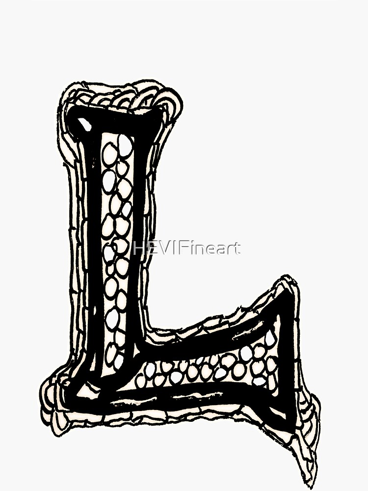 Upper Case Black And White Alphabet Letter L Sticker By Hevifineart Redbubble 0909