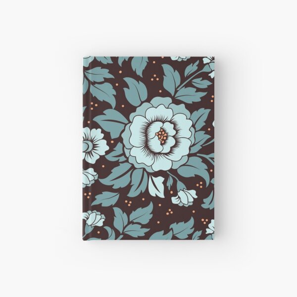 Blue Flowers Floral Blossoms On Shirts Bags And Home Decor Hardcover Journal