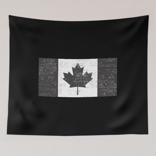 Item preview, Distressed Black and White Canadian Flag  designed and sold by Chakibalami.