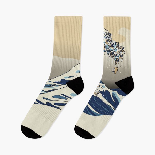 Item preview, The Great Wave of Pugs Vanilla Sky designed and sold by Huebucket.
