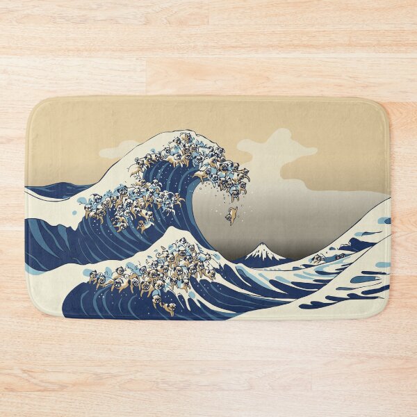 Item preview, The Great Wave of Pugs Vanilla Sky designed and sold by Huebucket.