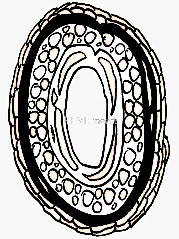 Upper case black and white alphabet Letter O by HEVIFineart