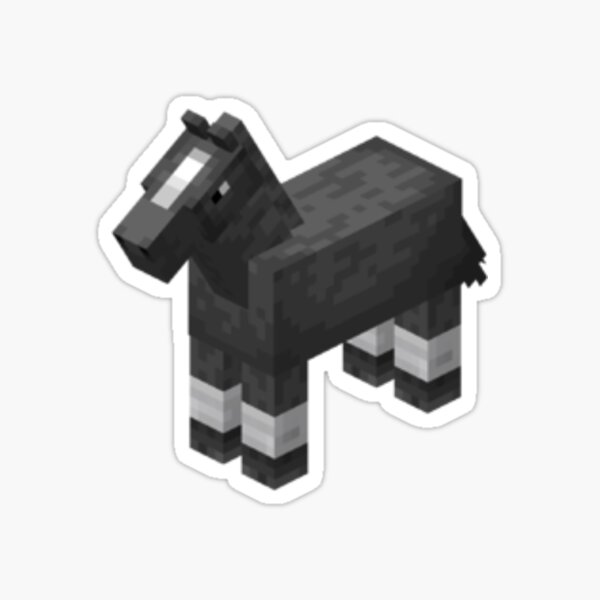 minecraft grey and white horse Sticker