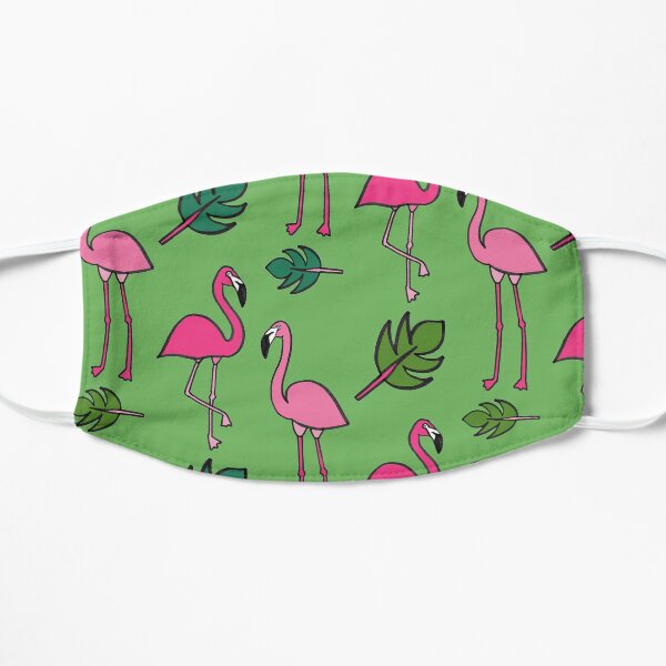 Flamingo print- Green Mask