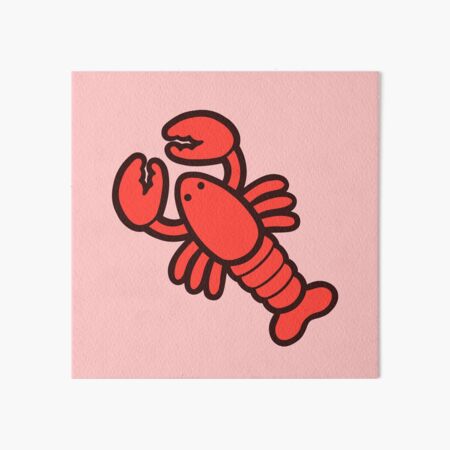 Lobsters Pattern on Light Pink Art Board Print