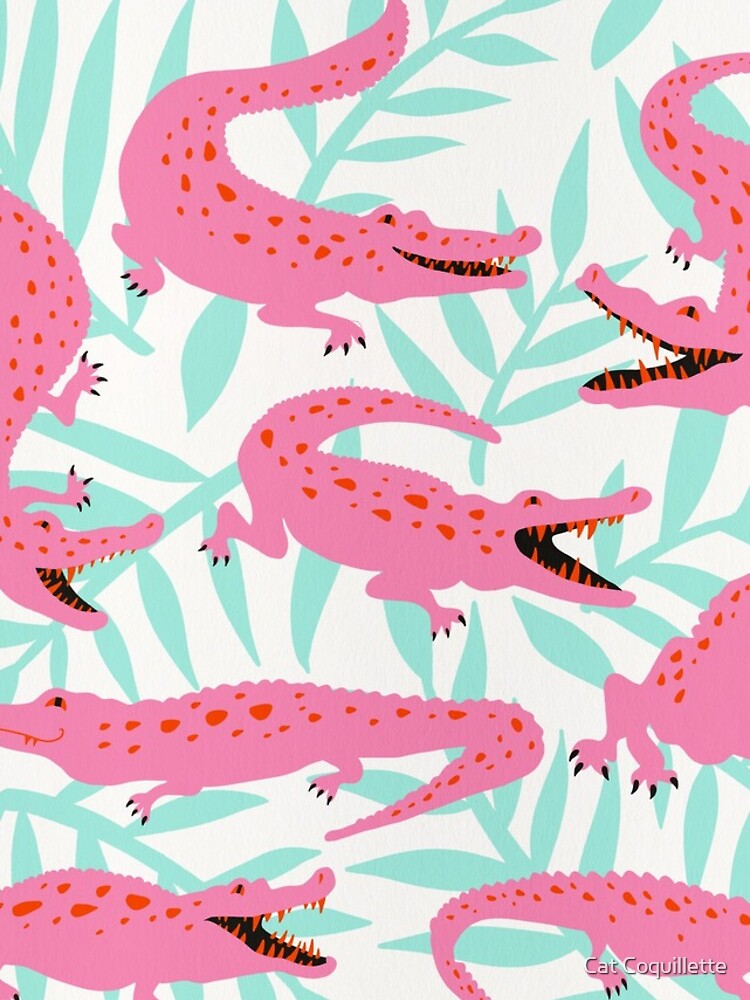 Pink Turquoise Alligator Collection by Cat Coquillette Shower