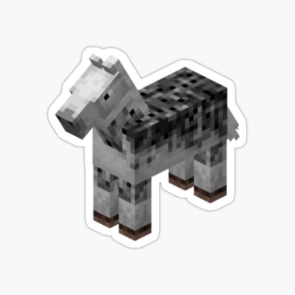 minecraft white and grey horse Sticker