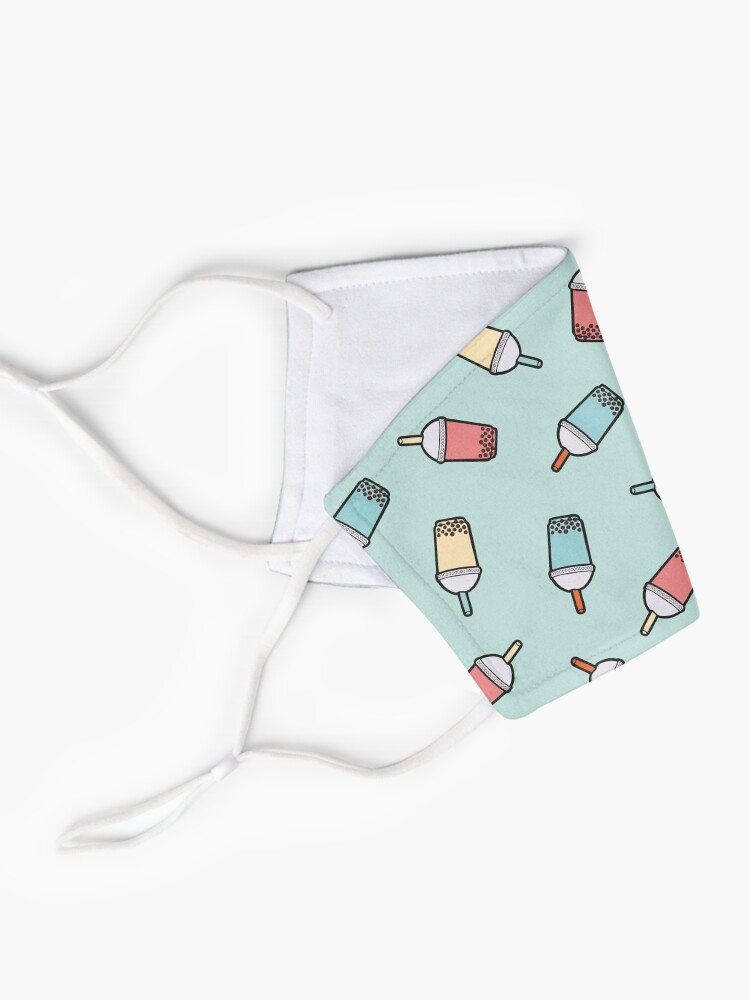 Alternate view of Bubble Tea Pattern in Mint Mask