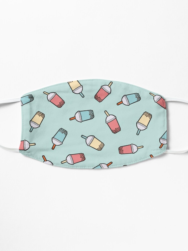 Alternate view of Bubble Tea Pattern in Mint Mask