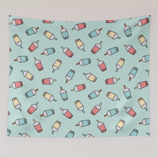 Item preview, Bubble Tea Pattern in Mint  designed and sold by evannave.