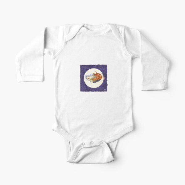 Purple Beach Mussel Long Sleeve Baby One-Piece
