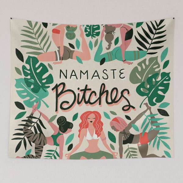 Item preview, Namaste, Bitches – Green & Red Palette designed and sold by Cat Coquillette.
