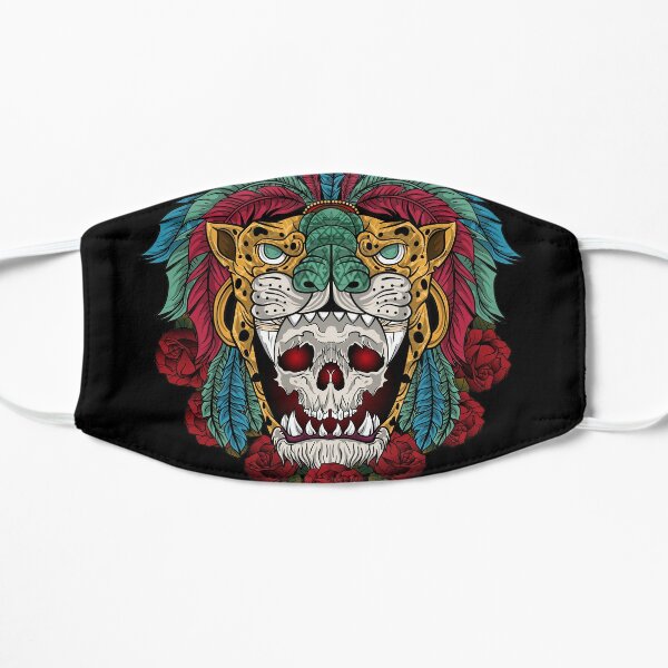 aztec warrior jaguar Flat Mask