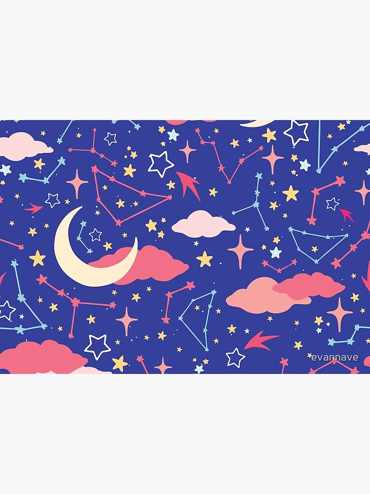 Constellation Stars and Moons in Neon Pastels by evannave