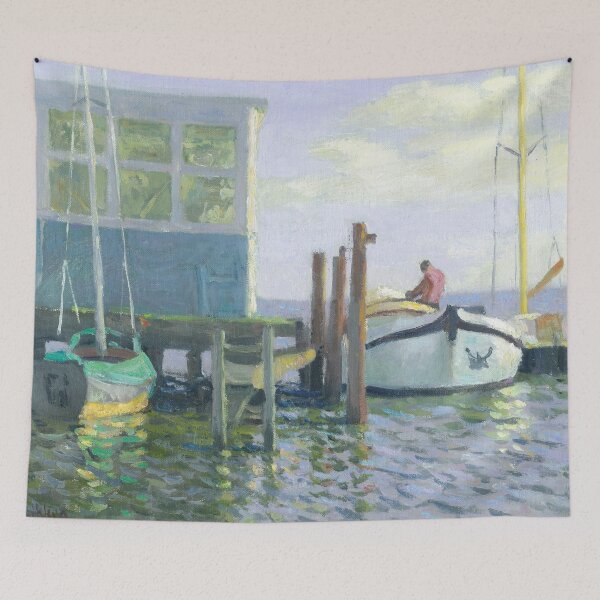 Item preview, Werf Volendam met tjalk - wharf Volendam met tjalk designed and sold by BenRikken.