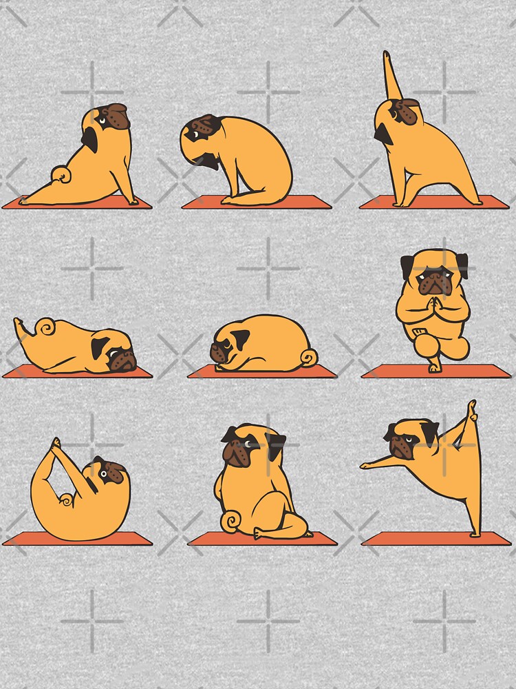 Pug Yoga by Huebucket
