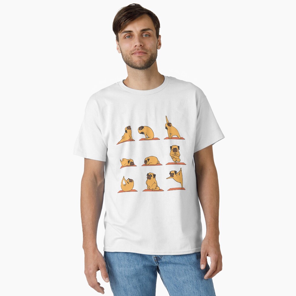"Pug Yoga" Pillow for Sale by Huebucket | Redbubble